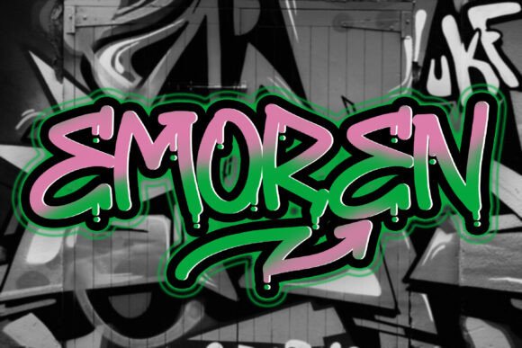 Emoren: A Dripping Handbrush Typeface for Bold Digital Design
